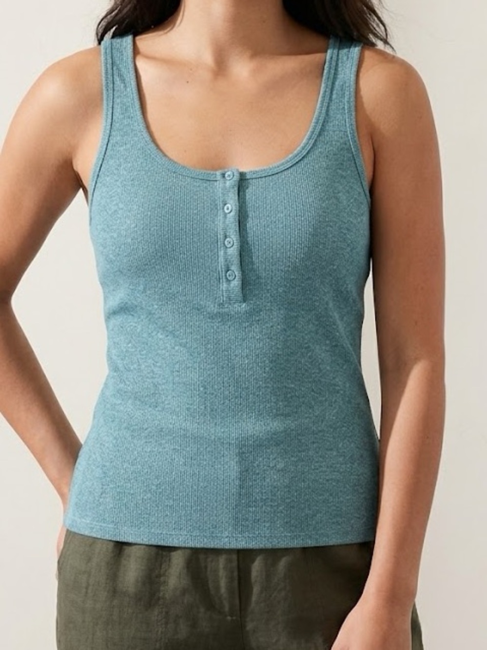 Athleta Uptempo Henley Ribbed Tank Small